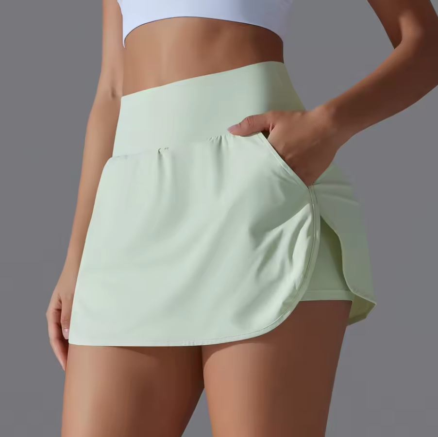 Woman's Athletic Yoga, Tennis Spandex Skirts With Inside Pocket