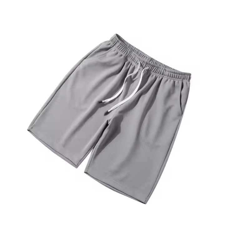 Casual Shorts Long Style Drawstring Simple Wear Unisex Shorts
