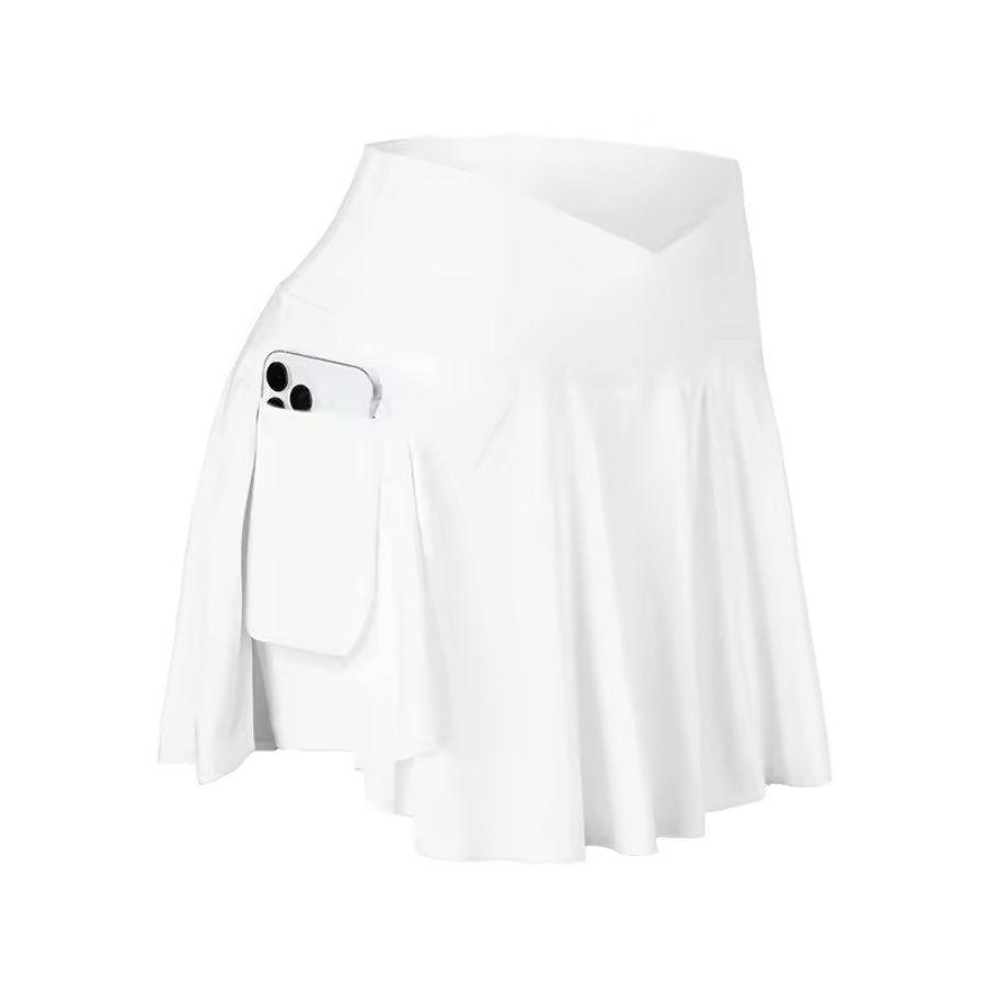 Woman's Athletic Tennis Skirt With Inside Pockets Lycra Elastic Stretch