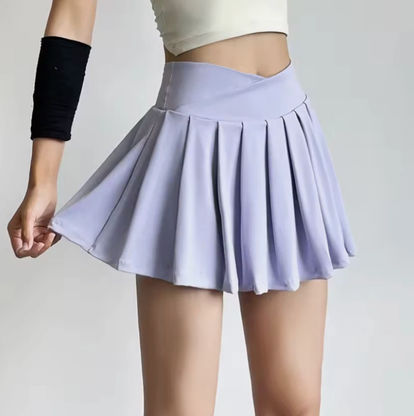 Womens Athletic Style Tennis Skirt White, Brown, Black, Beige, Lavender