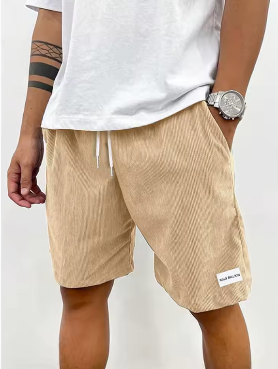 Mens Corduroy Casual Draw String Shorts Classy Chill Style Menswear