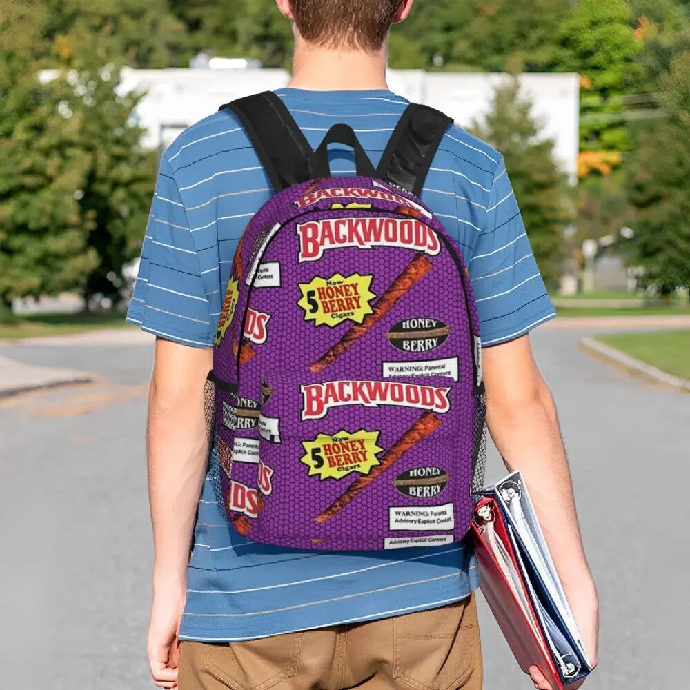 Backwoods Purple Backpack Day Travel Dual Strap Out Door Hustler Pack