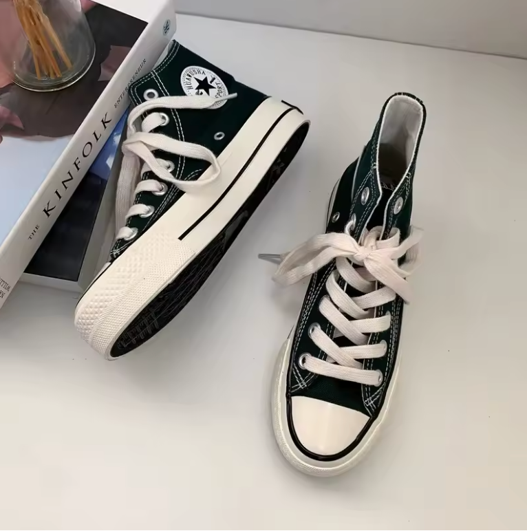 Womens Casual Lace Up Sneakers Retro Theme All Season Double Soul Fashion Shoes