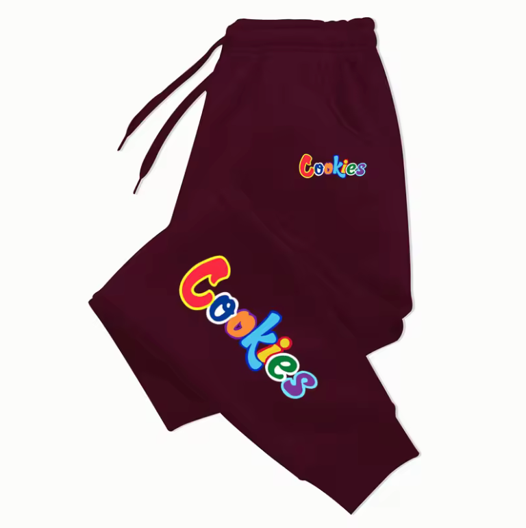 Casual Draw String Sweat Pants Joggers With Colorful Cookies Print