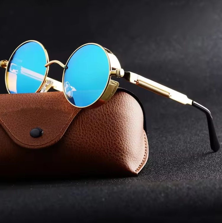 Unisex Round Frame And Lense Sun Glasses Classy Fashion Gold And Silver Shades