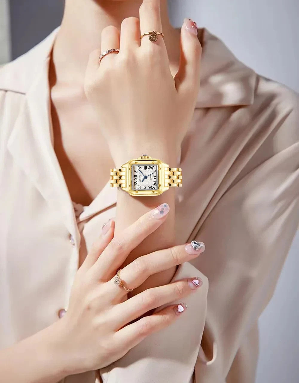 18cm Men Or Womens Luxury Stainless Steel Quartz Grealy Watch