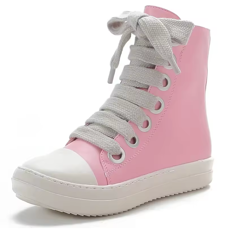 Womens Wide Lace Boots With Size Zipper And Water Resistant Premium Material