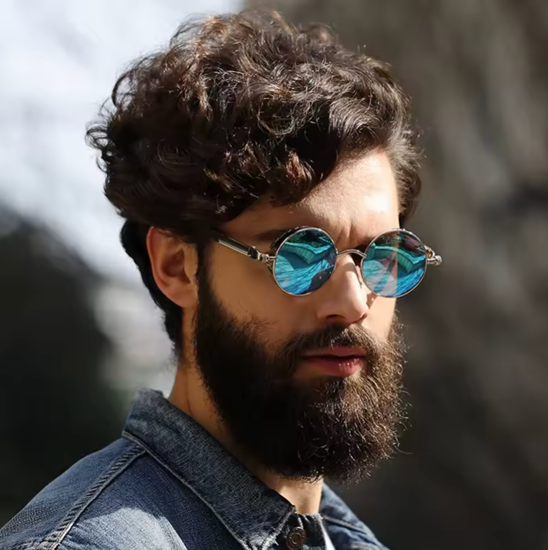 Unisex Designer Style Circle Lenses Steel Sun Shades Fashion Glasses