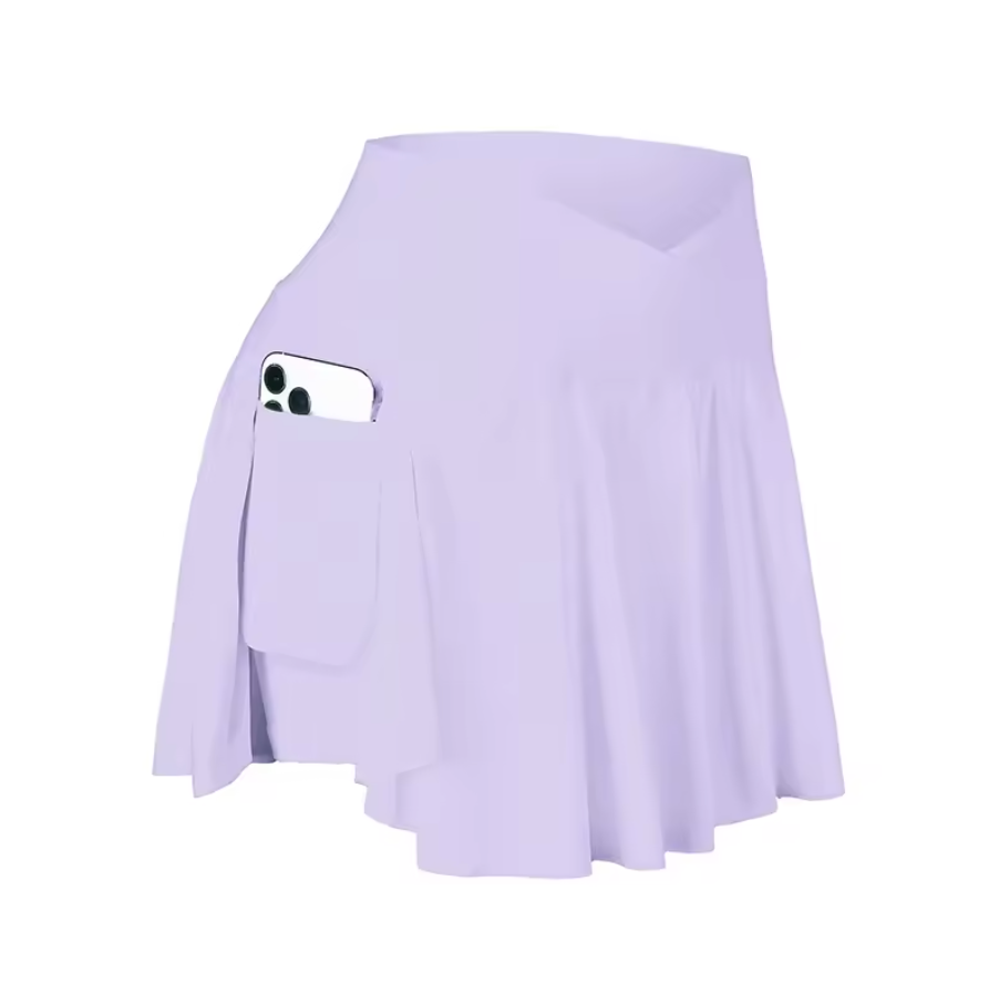 Woman's Athletic Tennis Skirt With Inside Pockets Lycra Elastic Stretch