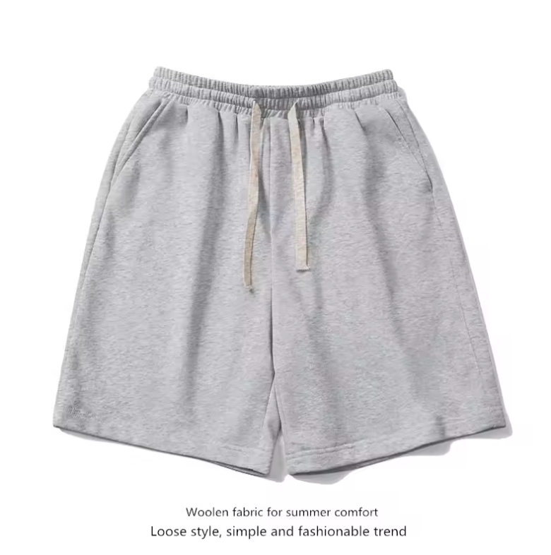 Casual Draw String Shorts Casual Sweat Material Wool & Cotton Shorts