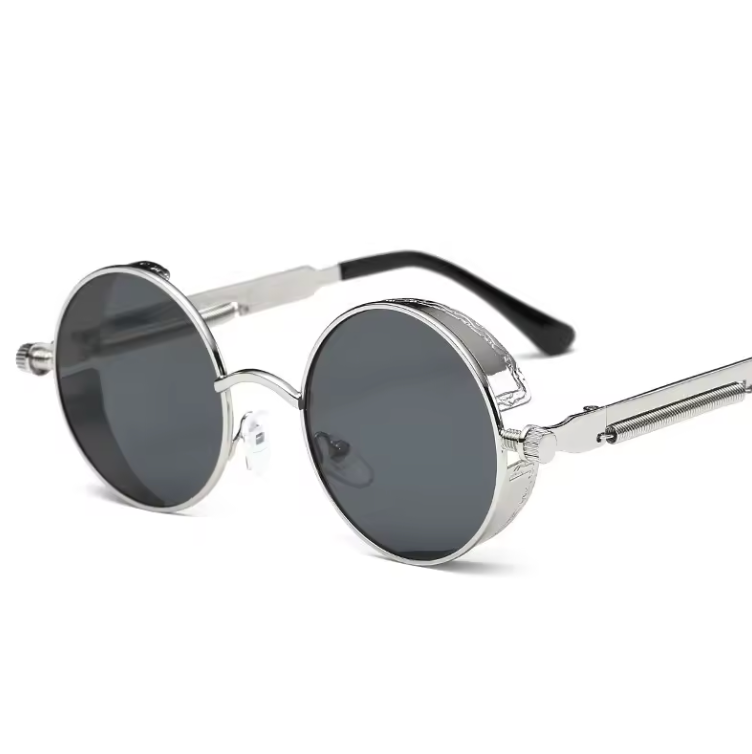 Unisex Round Frame And Lense Sun Glasses Classy Fashion Gold And Silver Shades