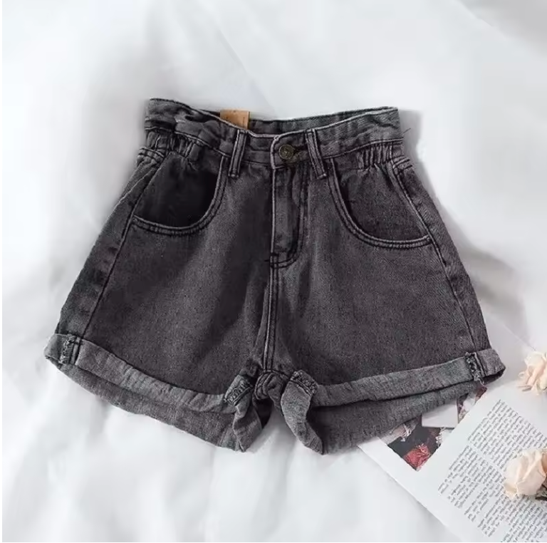 Womens Short Casual Denim Jean Shorts Elastic Stretch Waist For Slight Adjust
