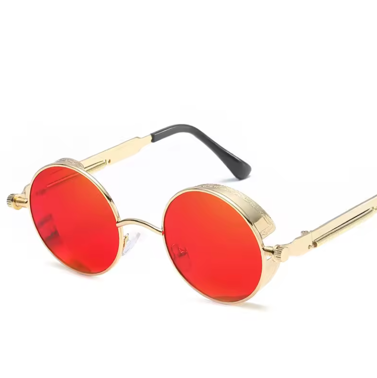 Unisex Round Frame And Lense Sun Glasses Classy Fashion Gold And Silver Shades
