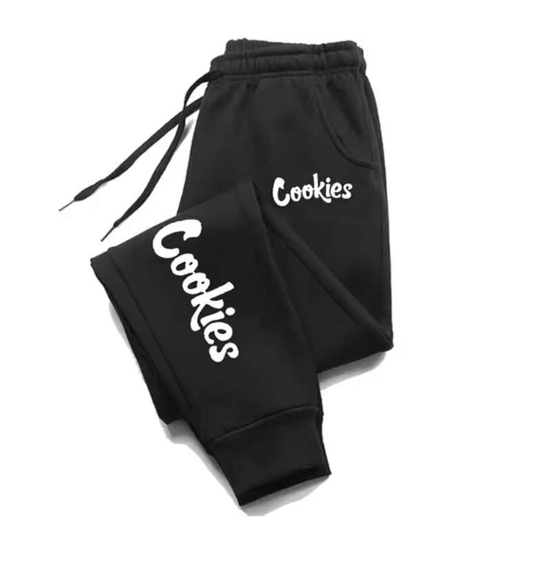 Cookies Logo Jogger Sweat Pants Draw String Stretch Waist Warm Soft Casual Pants