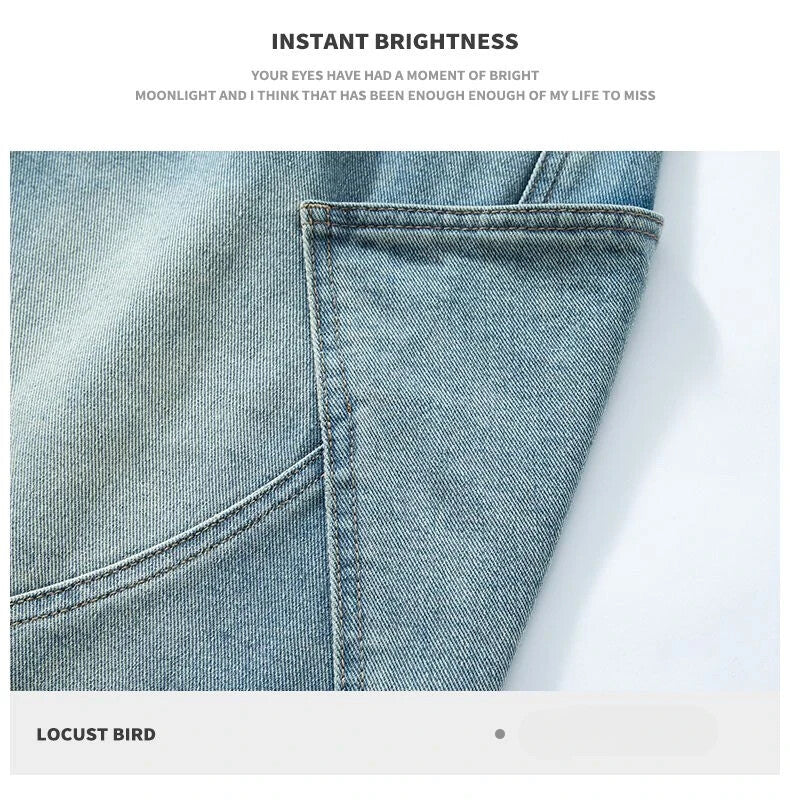 Baggy Denim Shorts Mens Jeans Shorts Casual Style Fashion Wear Jorts