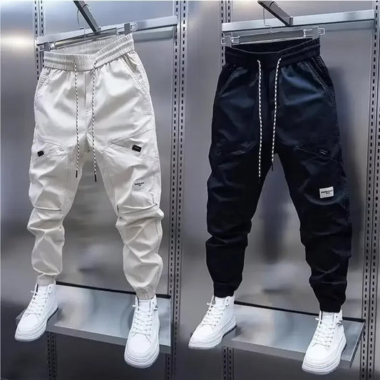 Mens Draw String Jogger Casual Athletic Pants With Scrunched Ankles