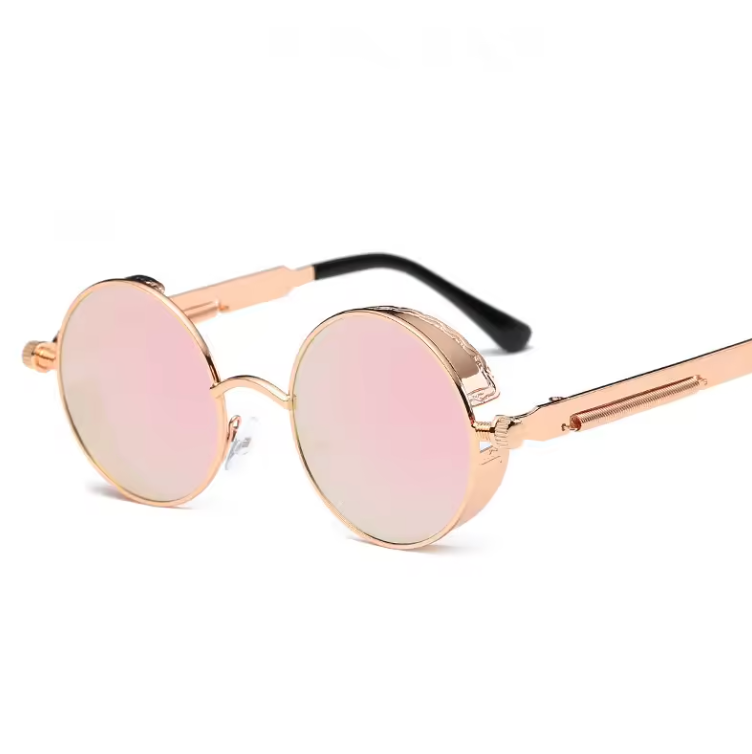 Unisex Round Frame And Lense Sun Glasses Classy Fashion Gold And Silver Shades