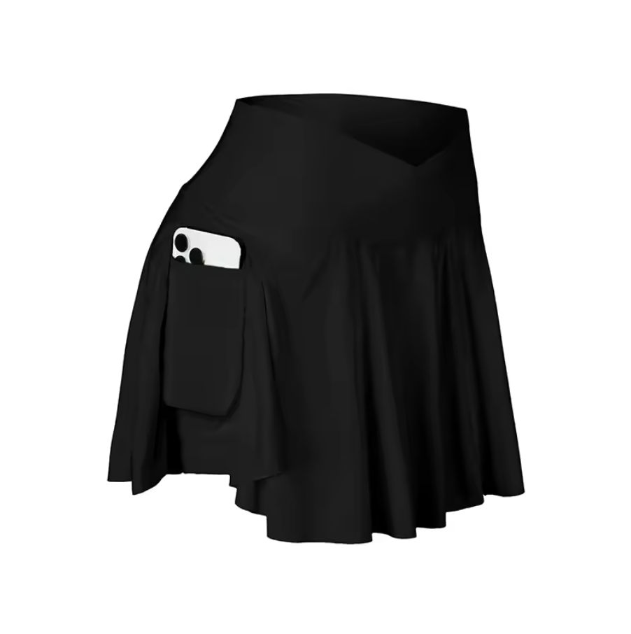 Woman's Athletic Tennis Skirt With Inside Pockets Lycra Elastic Stretch