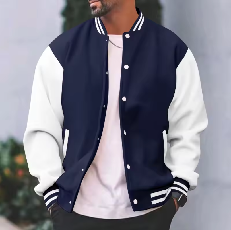 Mens 2025 Classic Fashion Baseball Varsity Or Bomber Style Button Up Jacket