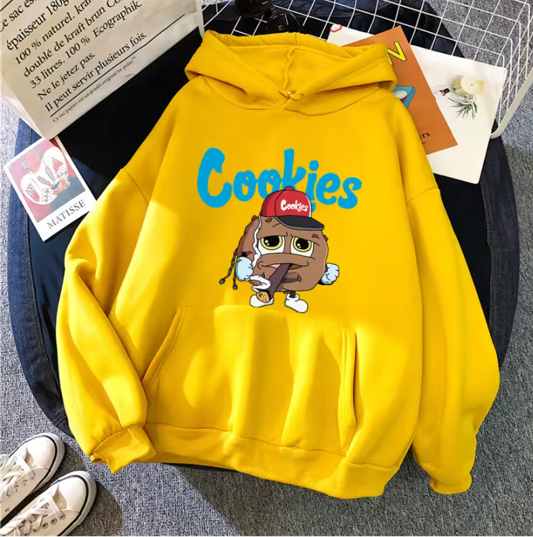 Cookies Logo Hoodies Pullover Sweat Shirt Smoking Cookie Design S-3L