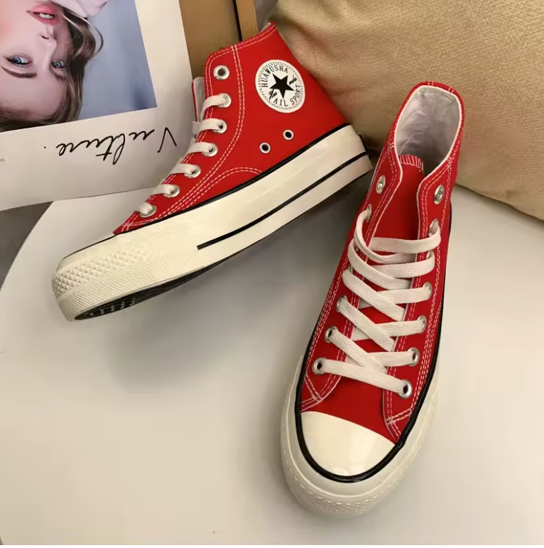 Womens Casual Lace Up Sneakers Retro Theme All Season Double Soul Fashion Shoes