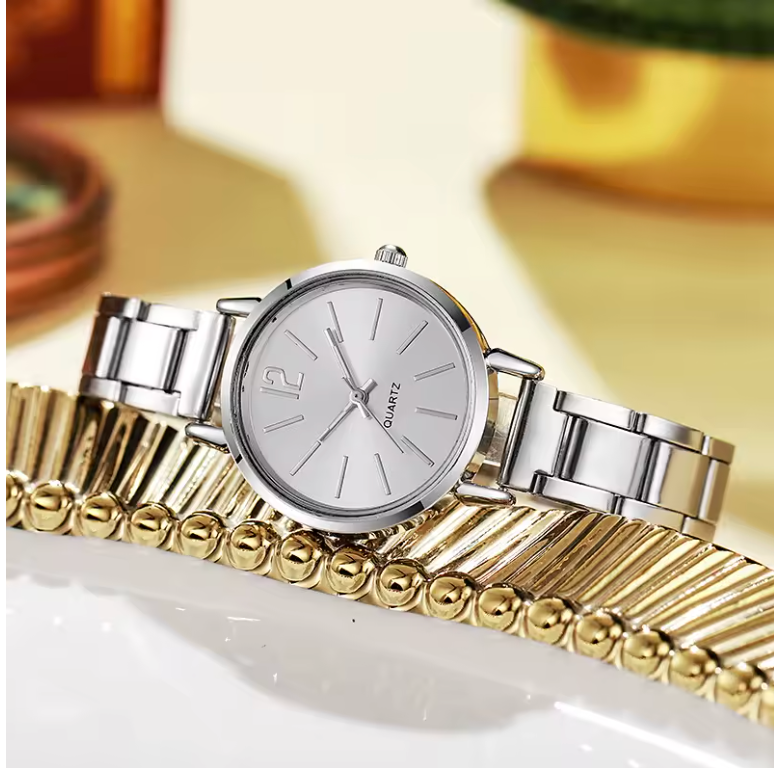 20cm Stainless Steel Womens Style Casual Simple Fashion Classic Quartz Watch