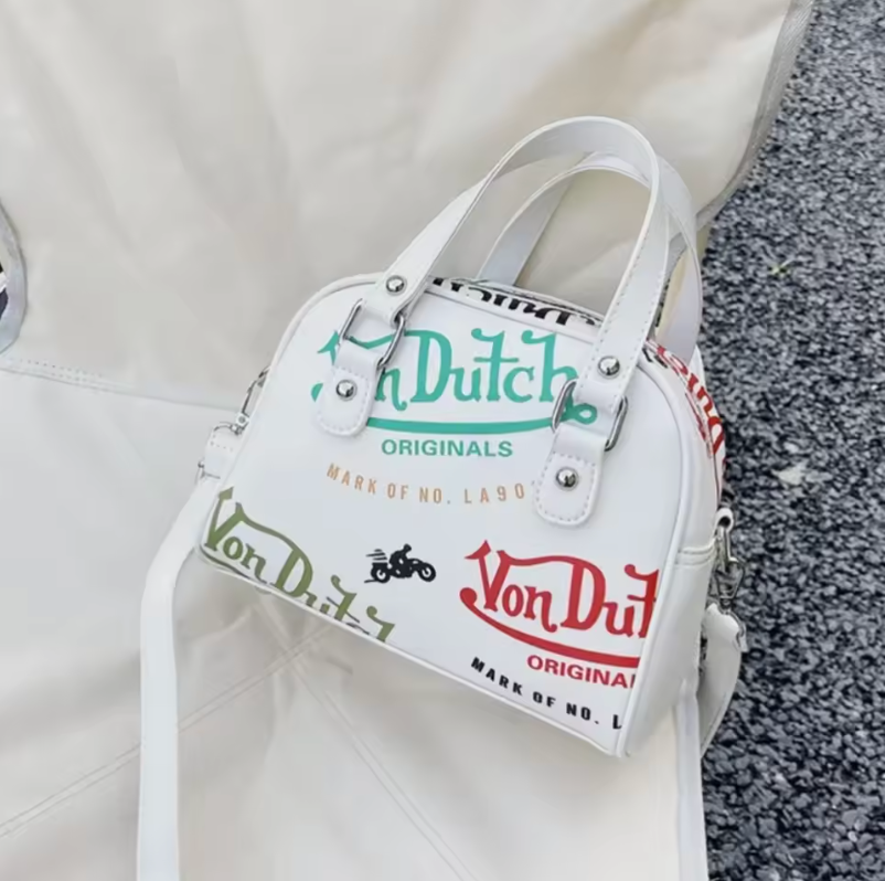 Von Dutch Designer Fashion Style Hand Bag Women Zipper Purse Shoulder Travel Bag