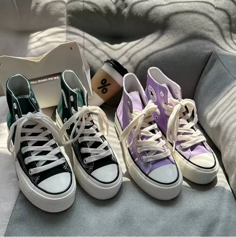 Womens Casual Lace Up Sneakers Retro Theme All Season Double Soul Fashion Shoes