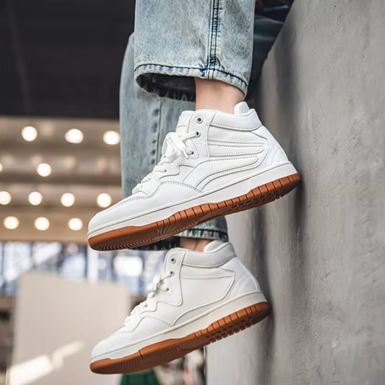 Mens Sneakers Lace Up Basketball, Court Casual Athletics Shoes