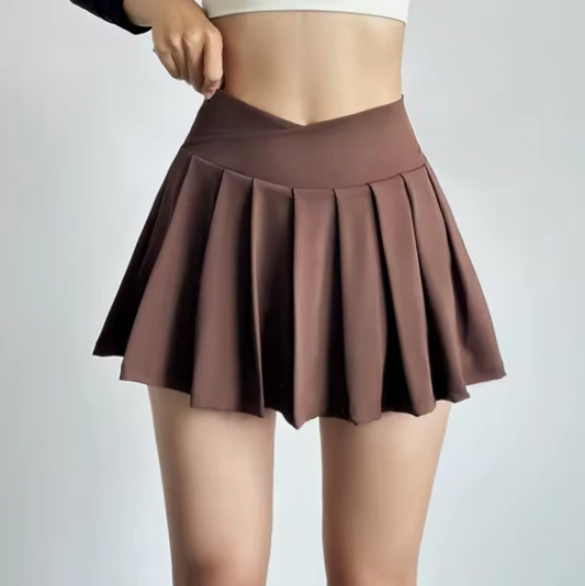 Womens Athletic Style Tennis Skirt White, Brown, Black, Beige, Lavender