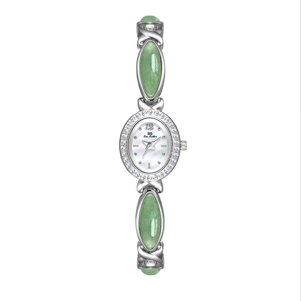 Womans Dongling Stone Hetian Jade Chain Watch