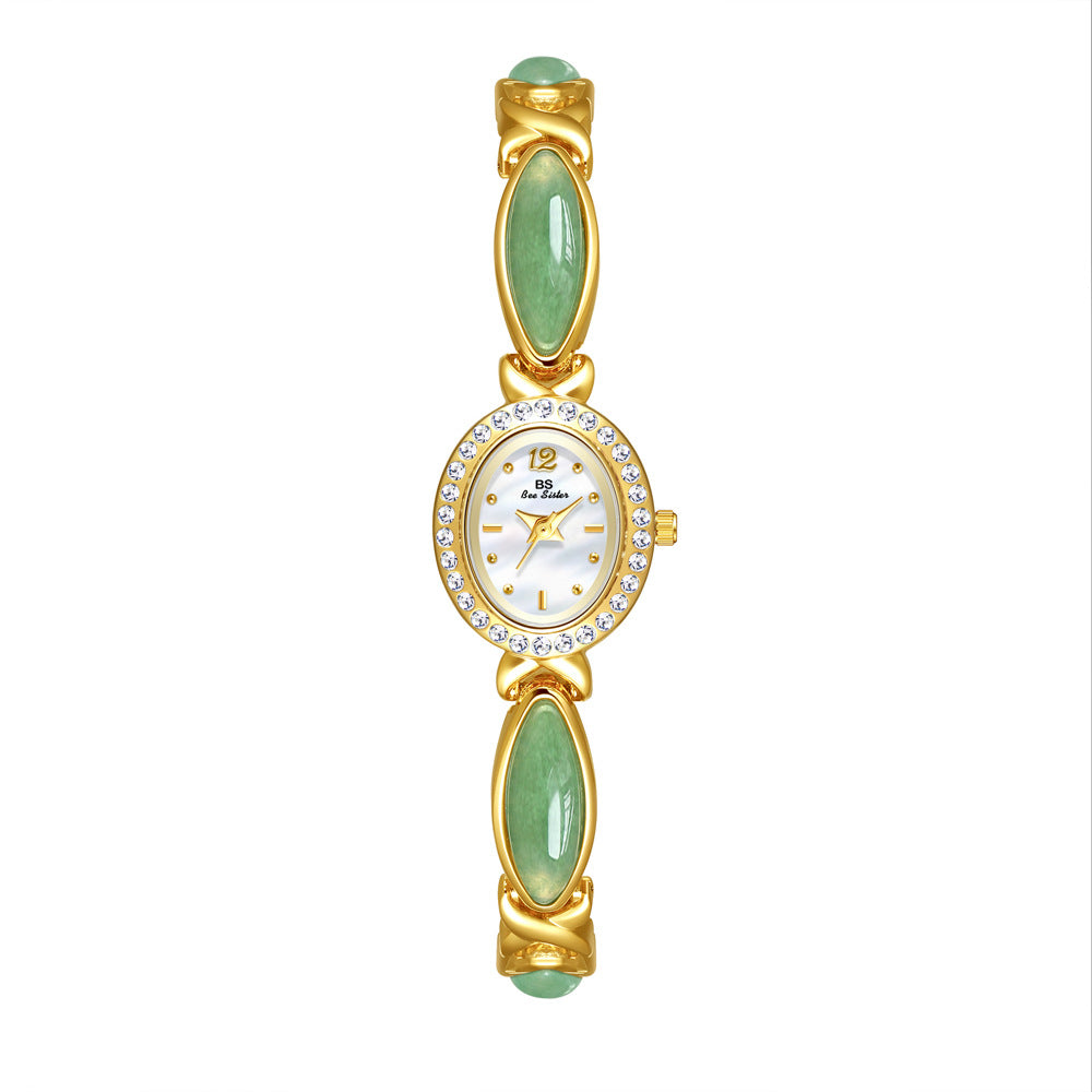 Womans Dongling Stone Hetian Jade Chain Watch