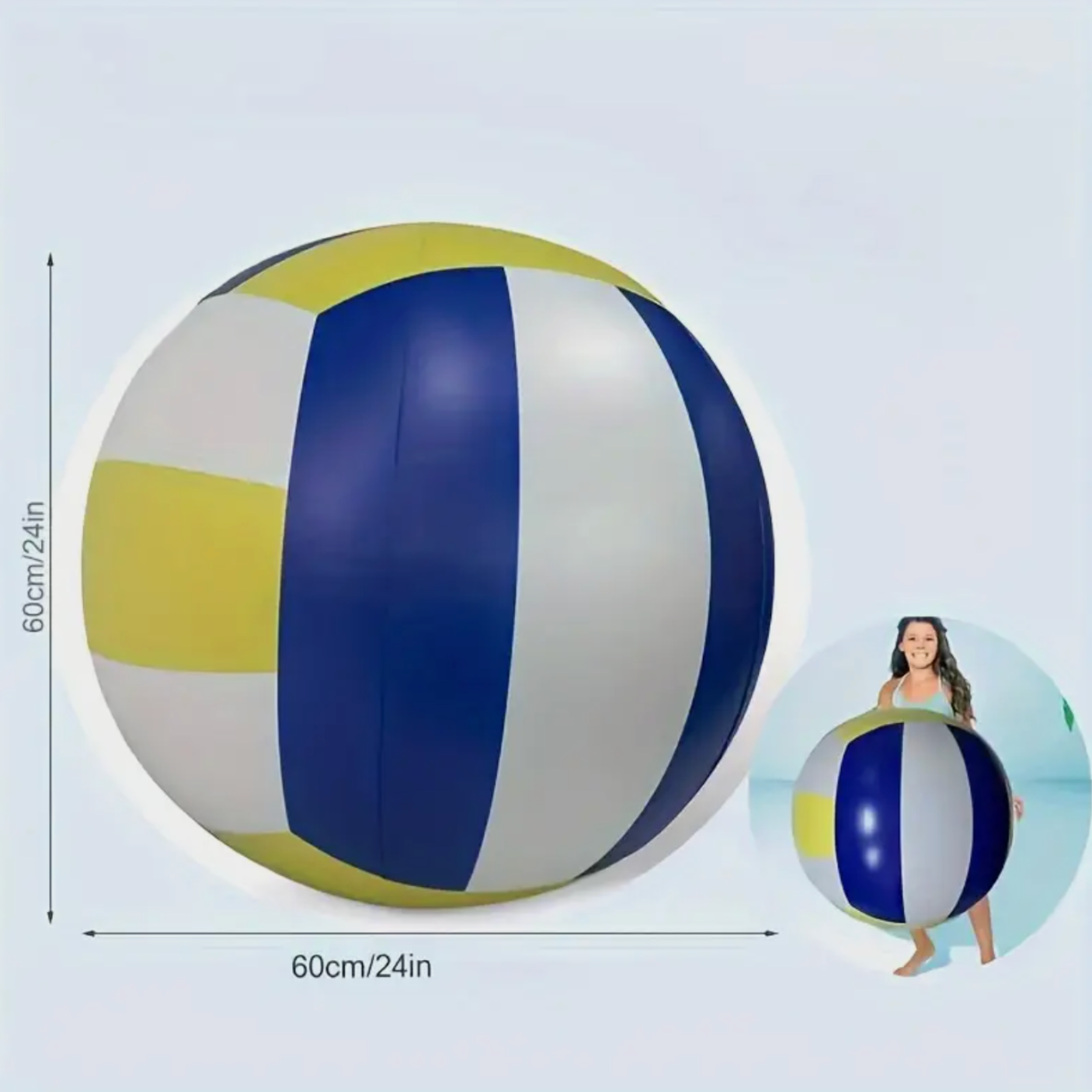 Giant 24 Inch Inflatable Beach Volleyball XL Pool Or Beach Ball