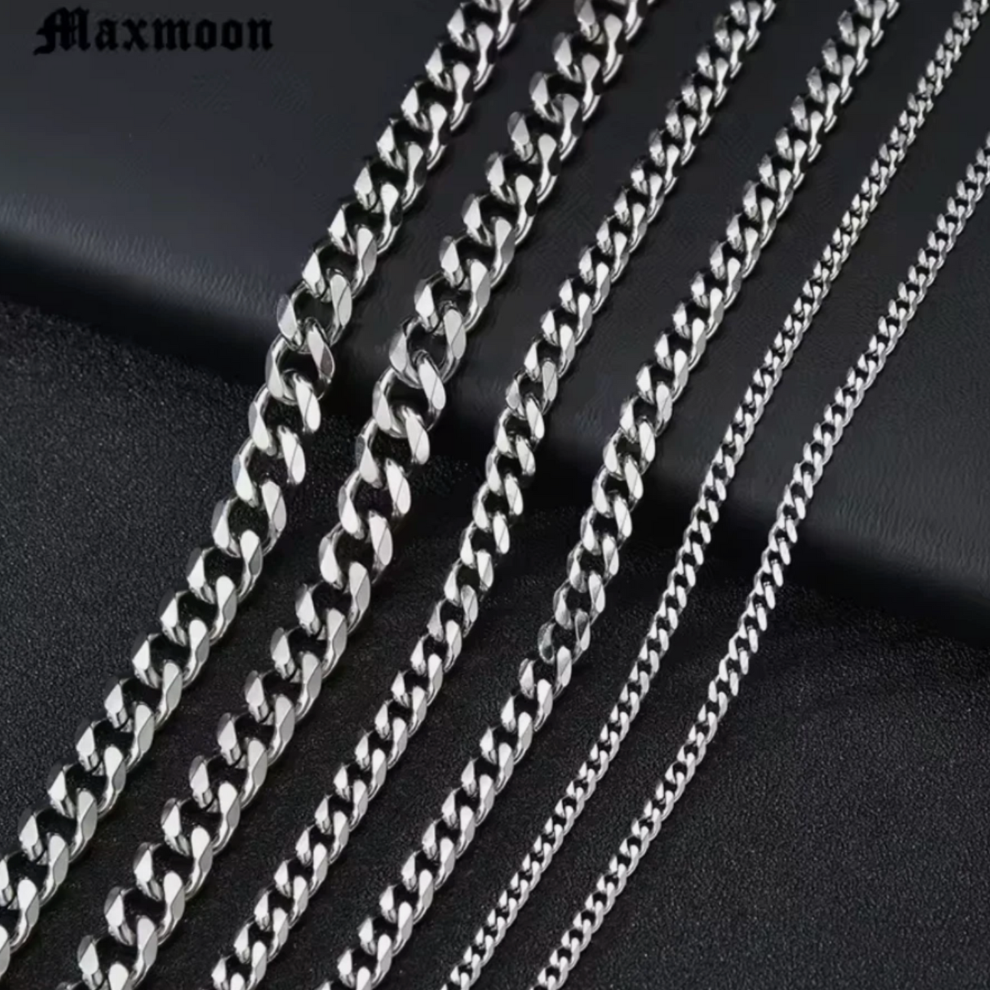 7mm Cuban Link Gold Silver & Black Luxury Ice Chain Necklace