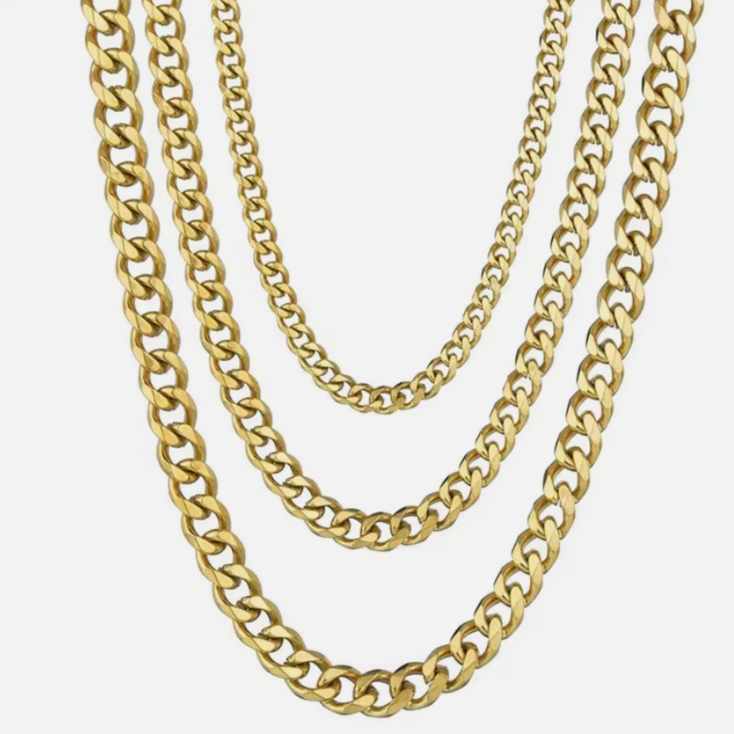 7mm Cuban Link Gold Silver & Black Luxury Ice Chain Necklace