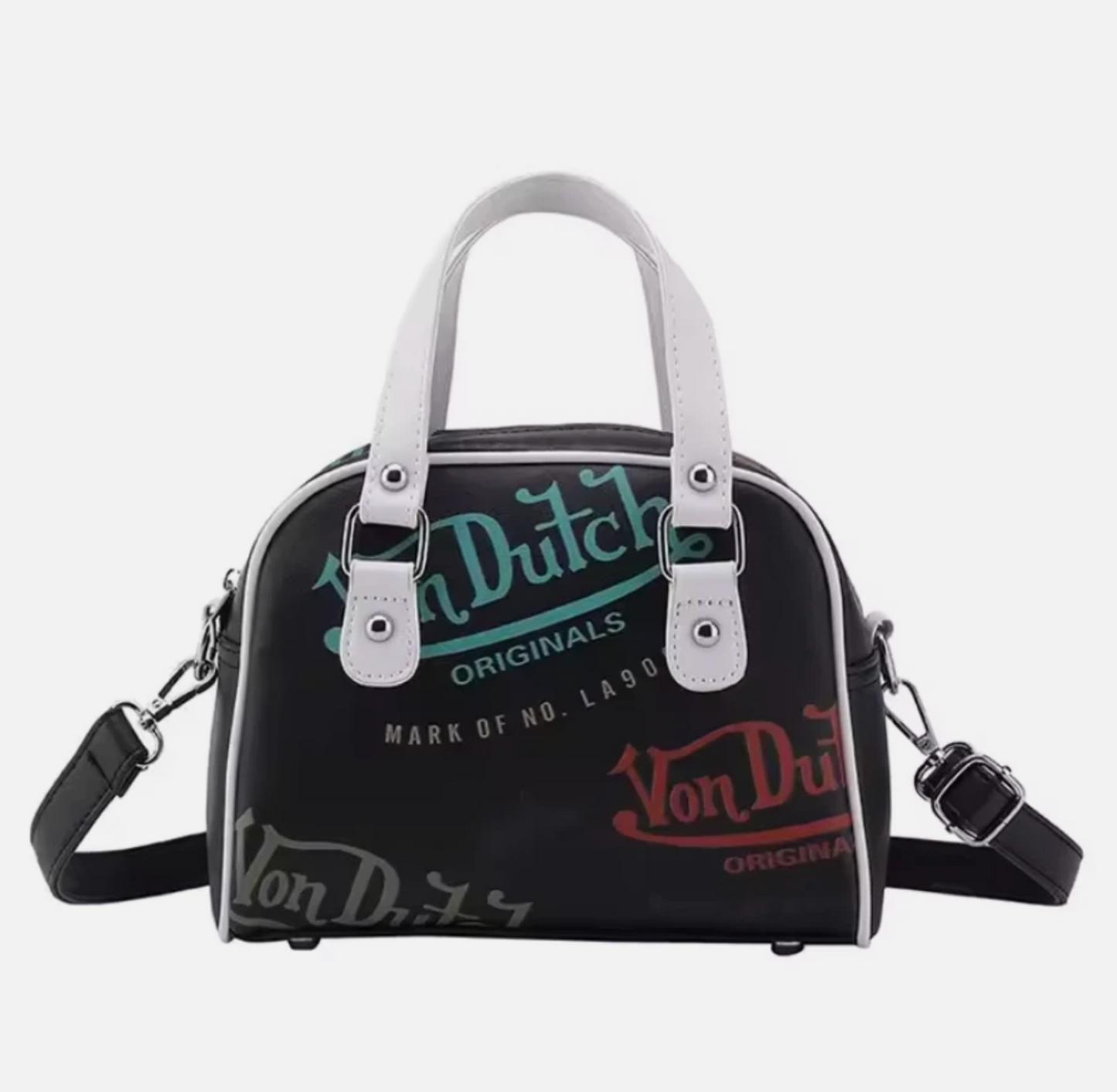 Woman’s Von Dutch Zipper Pouch Shoulder Hand Bags, Pink White Blue & More