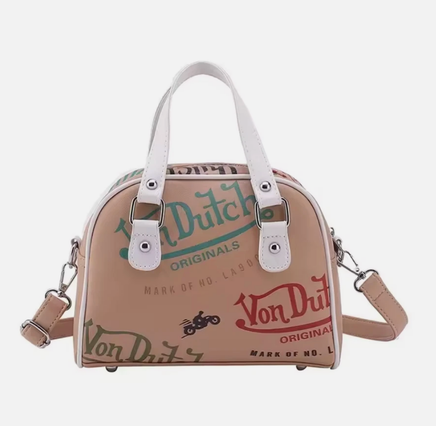 Woman’s Von Dutch Zipper Pouch Shoulder Hand Bags, Pink White Blue & More