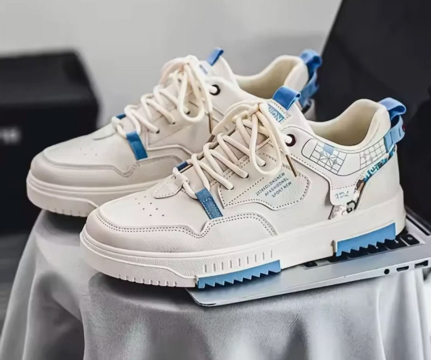 2025 New Mens Sneakers Beige Or Blue Luxury Style Casual Basketball Shoes