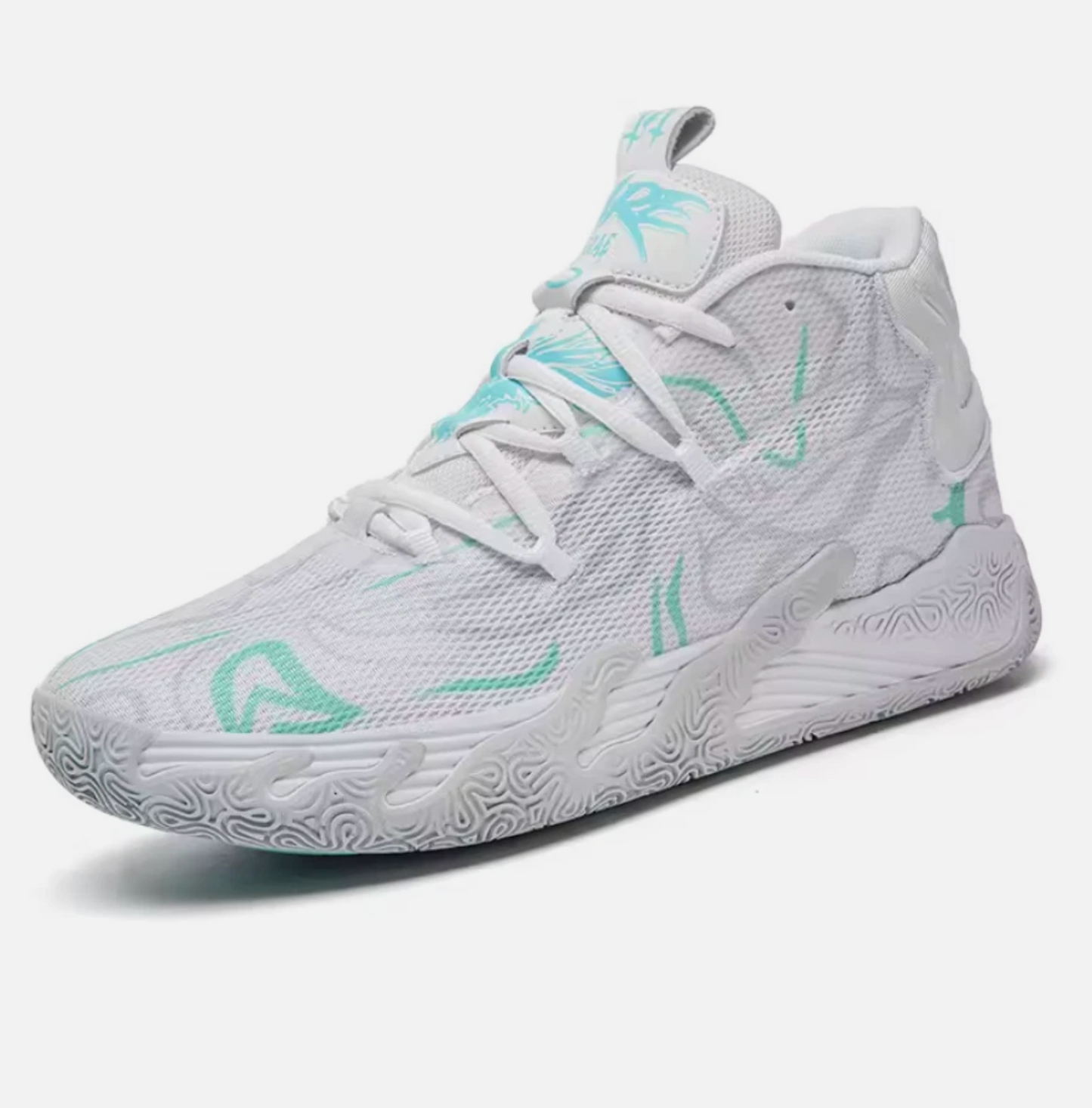 Mens Basketball or Running Shoes Super Grip, Colorful Tropical Style Shoe