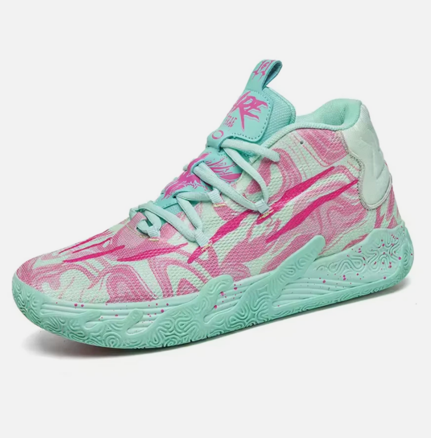 Mens Basketball or Running Shoes Super Grip, Colorful Tropical Style Shoe