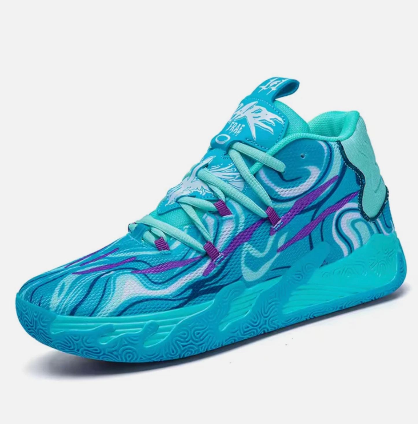 Mens Basketball or Running Shoes Super Grip, Colorful Tropical Style Shoe