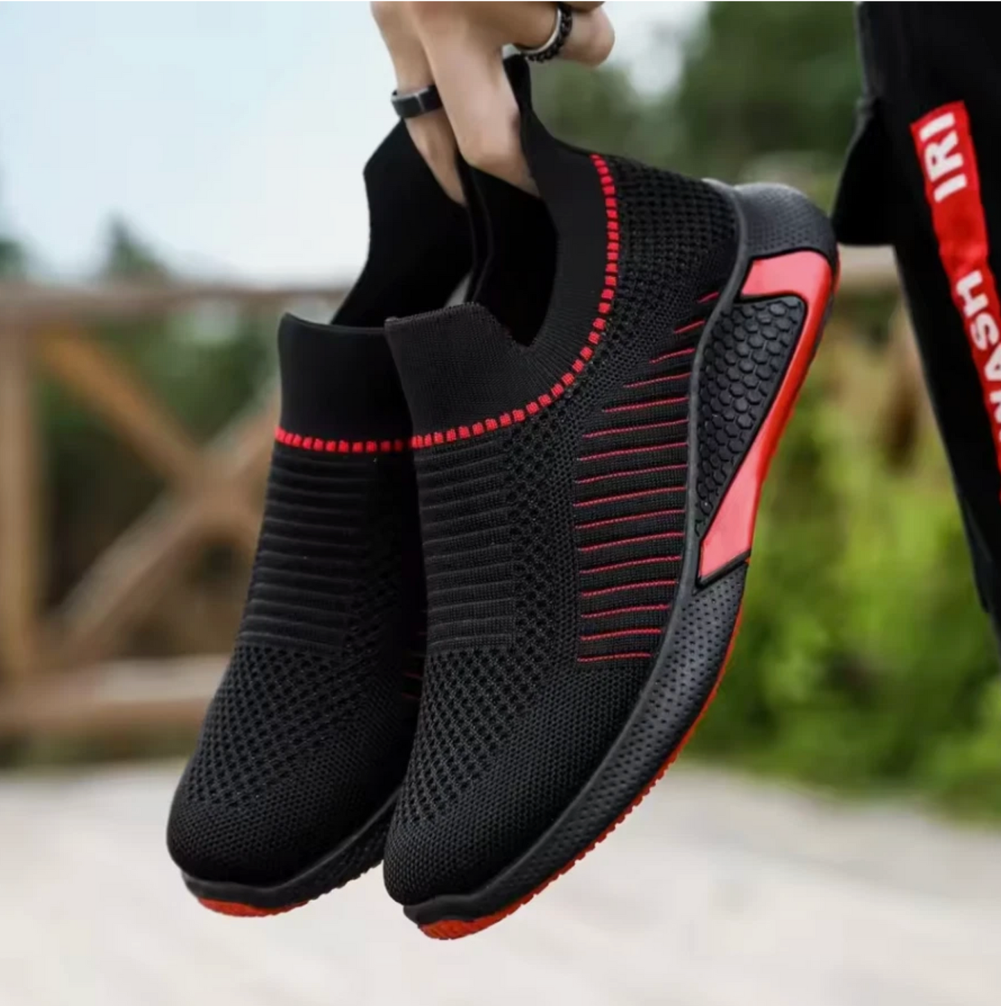 Men Or Woman’s Mesh Fabric Slip On Running Tennis Shoes No Laces Needed