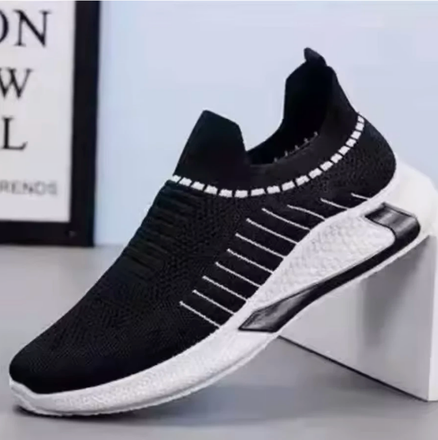 Men Or Woman’s Mesh Fabric Slip On Running Tennis Shoes No Laces Needed