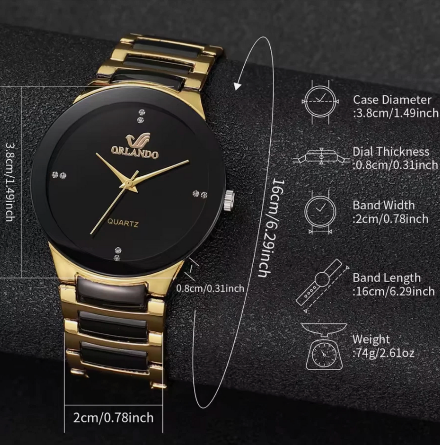 Men Business Fancy Steel Watches Fashion Band Analog Quartz Watch