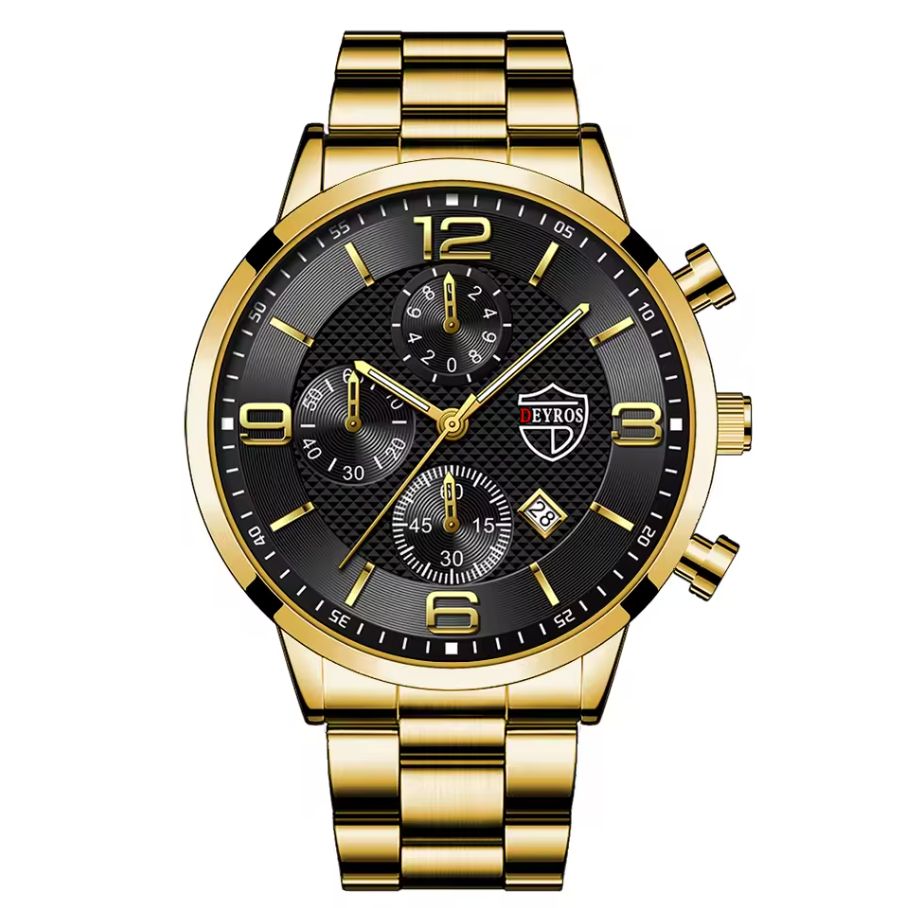 Reloj Hombre Luxury Business Mens Stainless Steel Quartz Wrist Watch