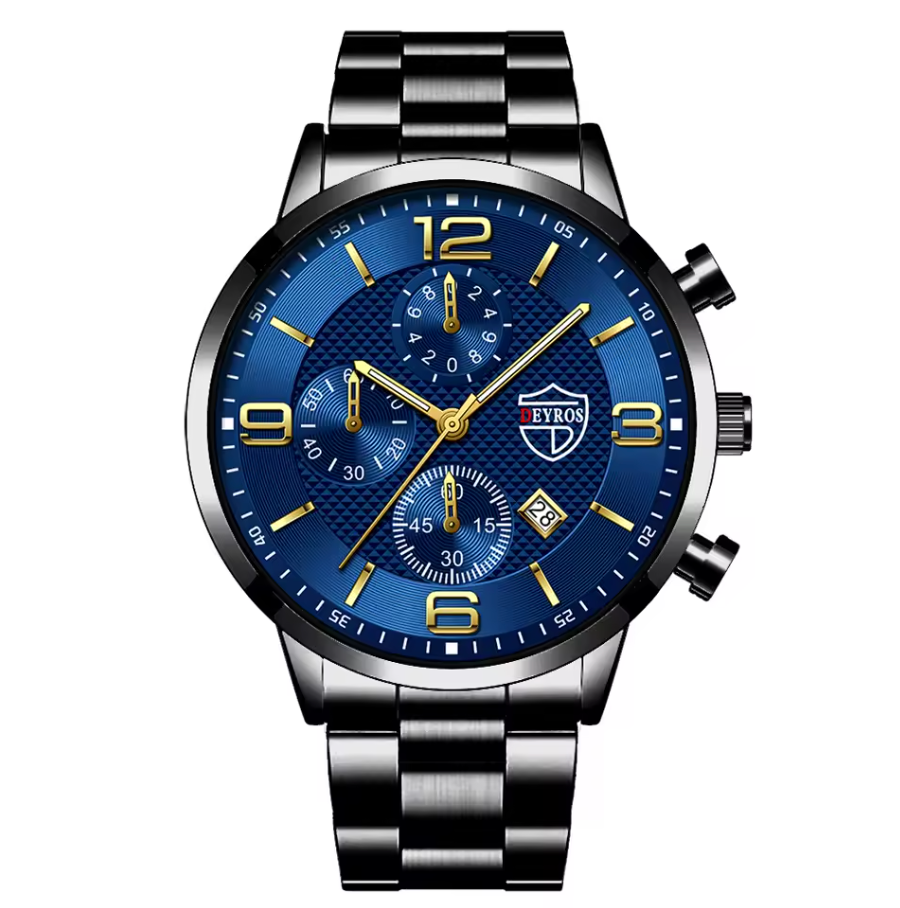 Reloj Hombre Luxury Business Mens Stainless Steel Quartz Wrist Watch