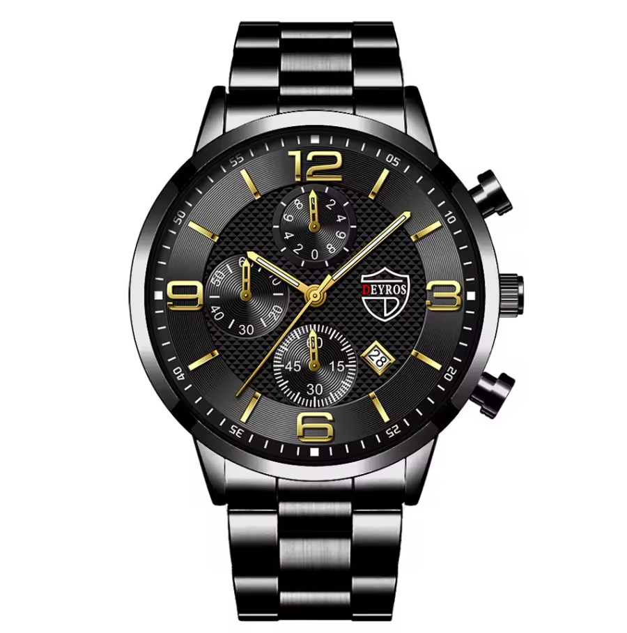 Reloj Hombre Luxury Business Mens Stainless Steel Quartz Wrist Watch