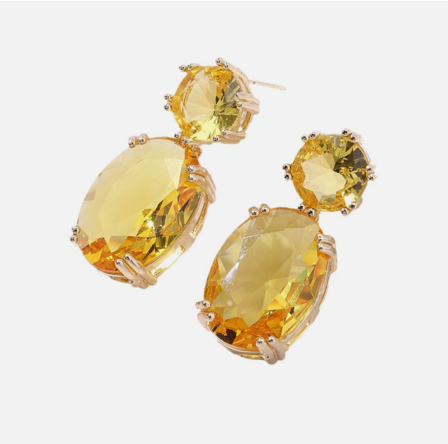 Woman’s Alloy Jem Creative Personality Drop-shaped Oval Earrings Pair