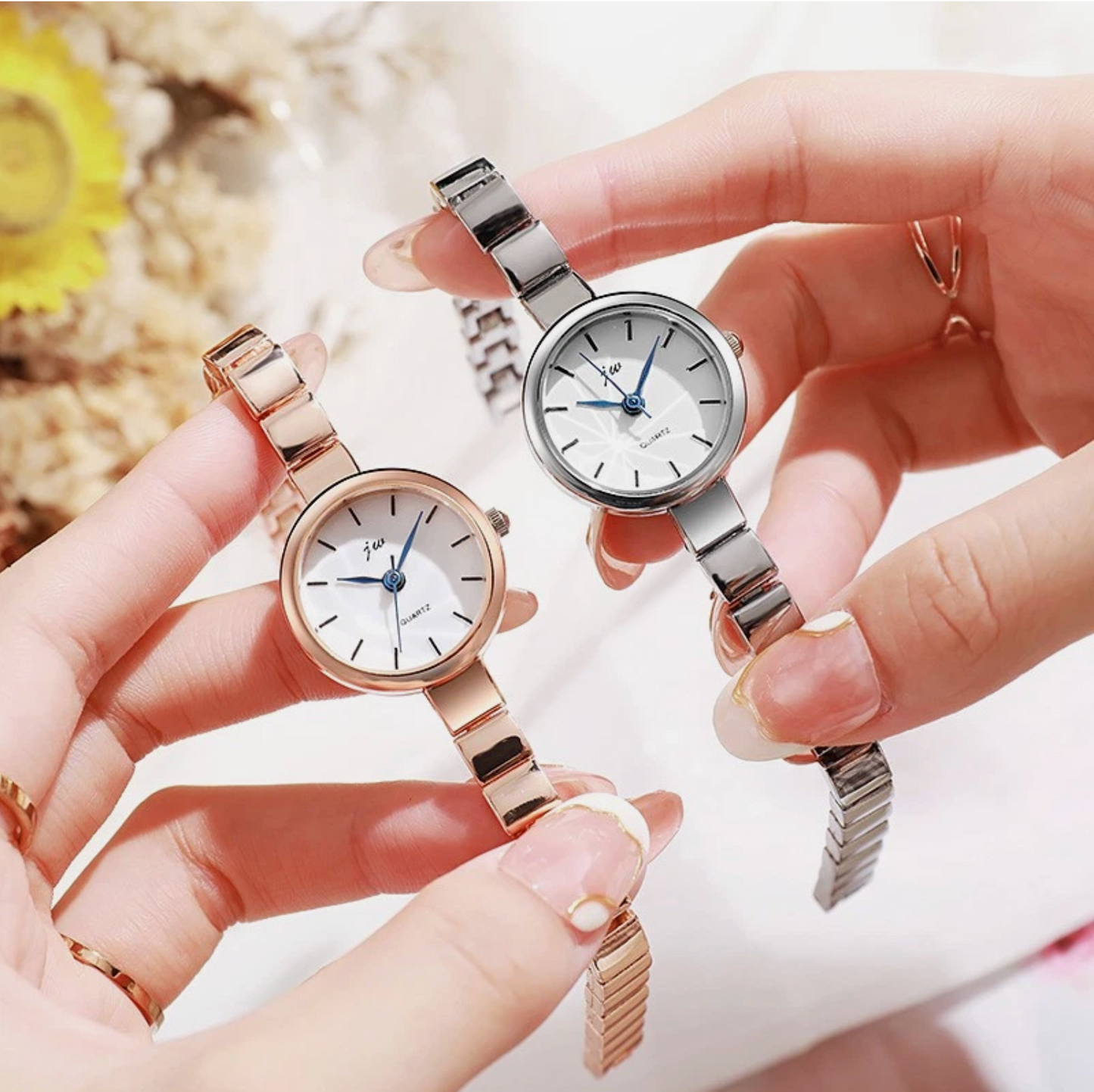 18cm Woman's Rose Gold or Silver Steel Simple Style Fashion Watch