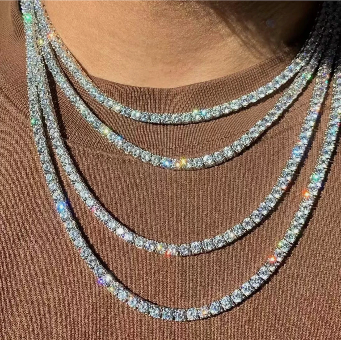 Men or Woman's Luxury Geometric Rhinestone Gem Necklace